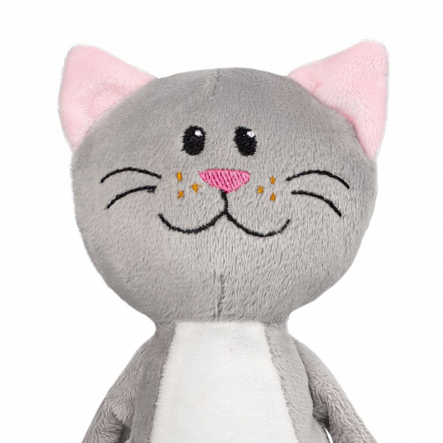 Мягкая игрушка Beastie Toys, котик с белым шарфом с логотипом в Самаре заказать по выгодной цене в кибермаркете AvroraStore