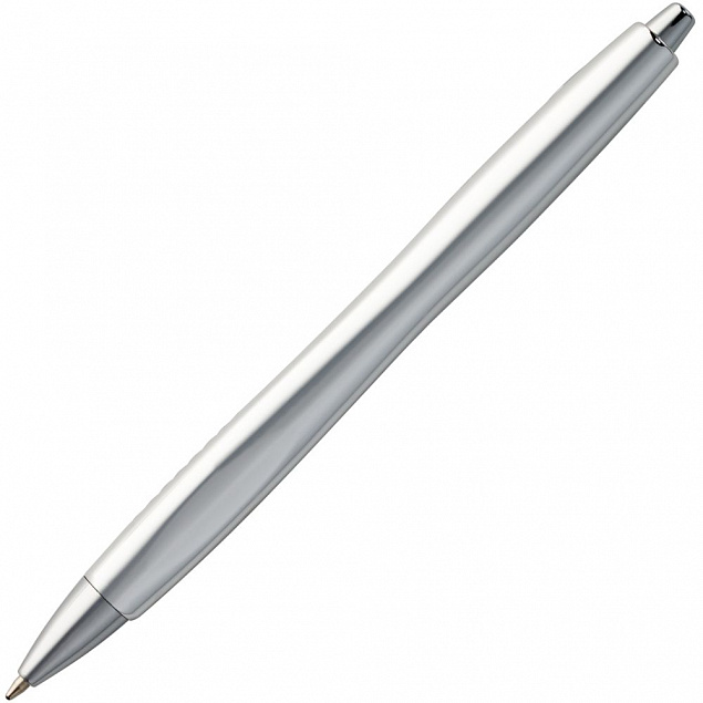 Ручка шариковая Barracuda, серебристая с логотипом в Самаре заказать по выгодной цене в кибермаркете AvroraStore