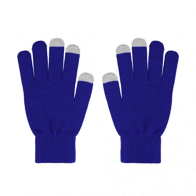 Перчатки женские для работы с сенсорными экранами, синие# с логотипом в Самаре заказать по выгодной цене в кибермаркете AvroraStore