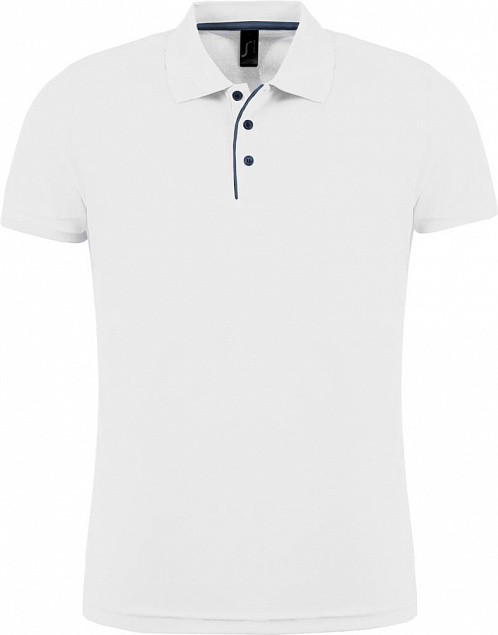 Рубашка поло мужская PERFORMER MEN 180 белая с логотипом в Самаре заказать по выгодной цене в кибермаркете AvroraStore