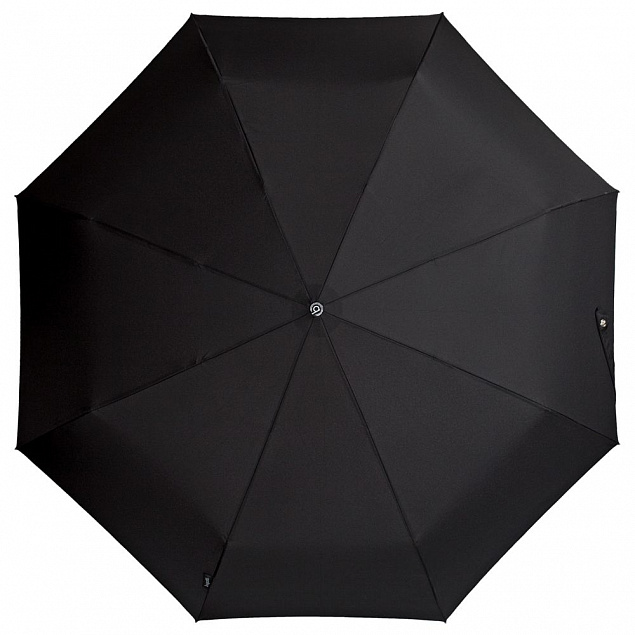 Складной зонт Gran Turismo, черный с логотипом в Самаре заказать по выгодной цене в кибермаркете AvroraStore