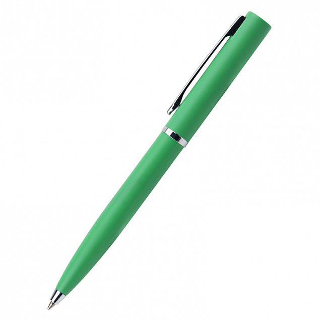 Ручка металлическая Alfa фрост, зелёная с логотипом в Самаре заказать по выгодной цене в кибермаркете AvroraStore