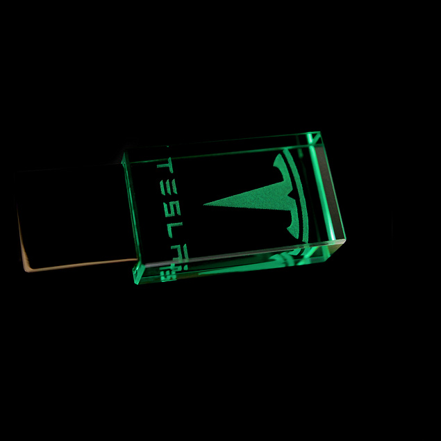 Флешка "Moon" 16 Гб c подсветкой - Зеленый FF с логотипом в Самаре заказать по выгодной цене в кибермаркете AvroraStore