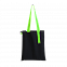 Шоппер Superbag black (чёрный с салатовым) с логотипом в Самаре заказать по выгодной цене в кибермаркете AvroraStore