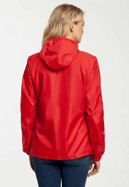 Ветровка женская FASTPLANT красная с логотипом в Самаре заказать по выгодной цене в кибермаркете AvroraStore