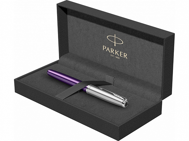 Ручка-роллер Parker «Sonnet Essentials Violet SB Steel CT» с логотипом в Самаре заказать по выгодной цене в кибермаркете AvroraStore