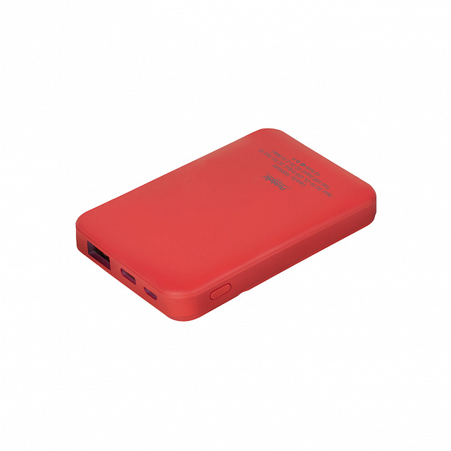 Внешний аккумулятор с подсветкой, Skyline, 5000 mAh, красный с логотипом в Самаре заказать по выгодной цене в кибермаркете AvroraStore