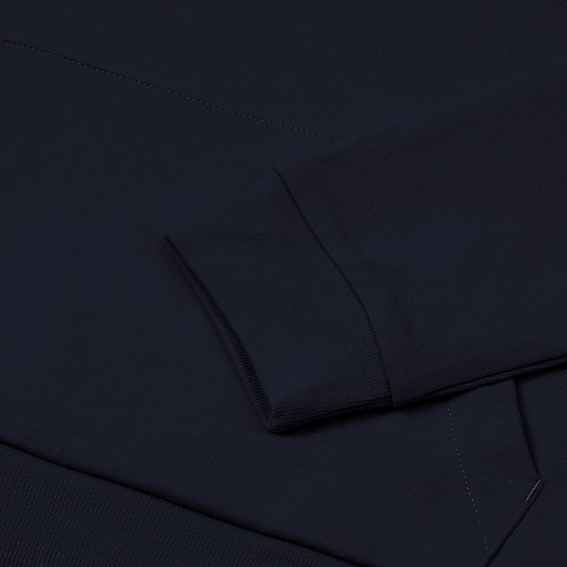 Толстовка на молнии с капюшоном Unit Siverga, темно-синяя с логотипом в Самаре заказать по выгодной цене в кибермаркете AvroraStore