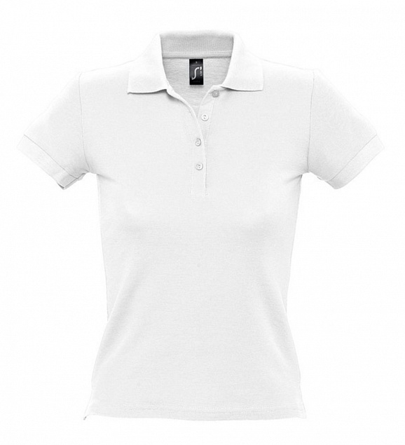 Рубашка поло женская PEOPLE 210, белая с логотипом в Самаре заказать по выгодной цене в кибермаркете AvroraStore