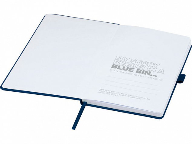 Блокнот Honua форматом A5 из переработанной бумаги с обложкой из переработанного ПЭТ, темно-синий с логотипом в Самаре заказать по выгодной цене в кибермаркете AvroraStore