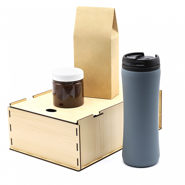 Подарочный набор Ирвин, серый (черный чай, мед с фундуком и какао) с логотипом в Самаре заказать по выгодной цене в кибермаркете AvroraStore