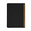 Блокнот на двойной пружине HELIX MINI, 105 х 150  мм, черный с оранжевым, блок в клетку с логотипом в Самаре заказать по выгодной цене в кибермаркете AvroraStore