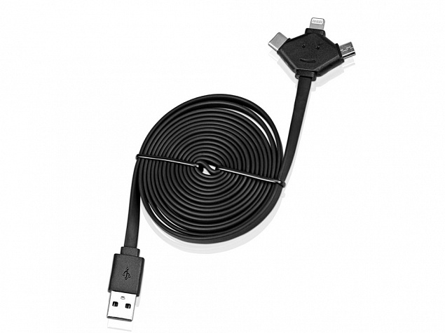 USB-переходник XOOPAR W CABLE 3 в 1  с логотипом в Самаре заказать по выгодной цене в кибермаркете AvroraStore