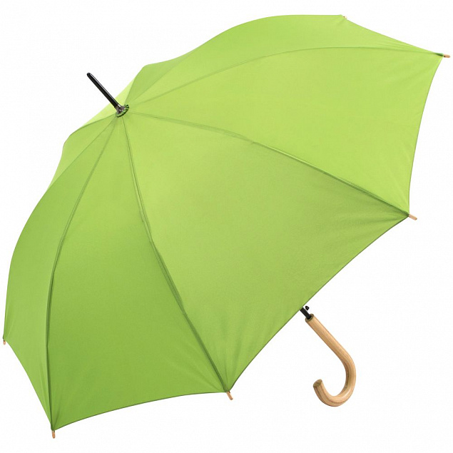 Зонт-трость OkoBrella, зеленое яблоко с логотипом в Самаре заказать по выгодной цене в кибермаркете AvroraStore