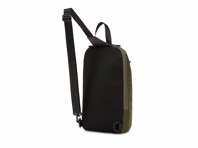 Рюкзак SWISSGEAR с одним плечевым ремнем, зеленый/оранжевый, полиэстер рип-стоп, 18 x 5 x 33 см, 4 л с логотипом в Самаре заказать по выгодной цене в кибермаркете AvroraStore