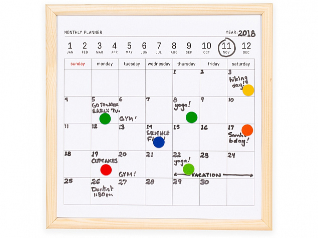 Календарь для заметок с маркером Whiteboard calendar с логотипом в Самаре заказать по выгодной цене в кибермаркете AvroraStore
