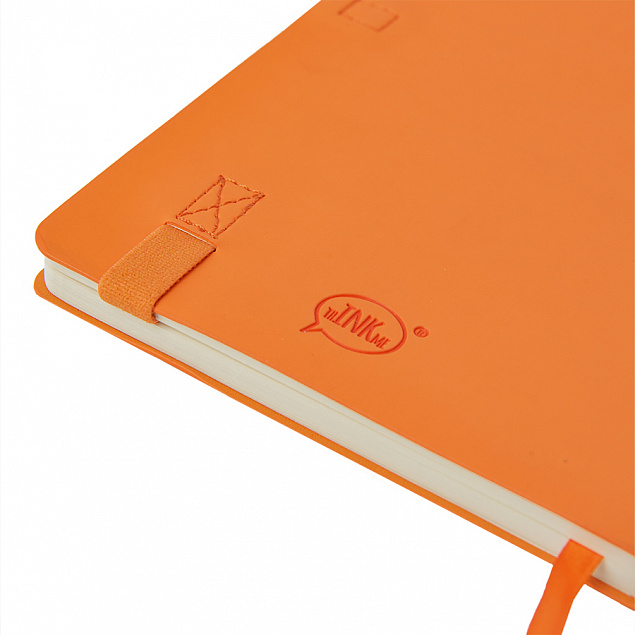 Бизнес-блокнот "Gracy", 130х210 мм, оранжев., кремовая бумага, гибкая обложка, в линейку, на резинке с логотипом в Самаре заказать по выгодной цене в кибермаркете AvroraStore