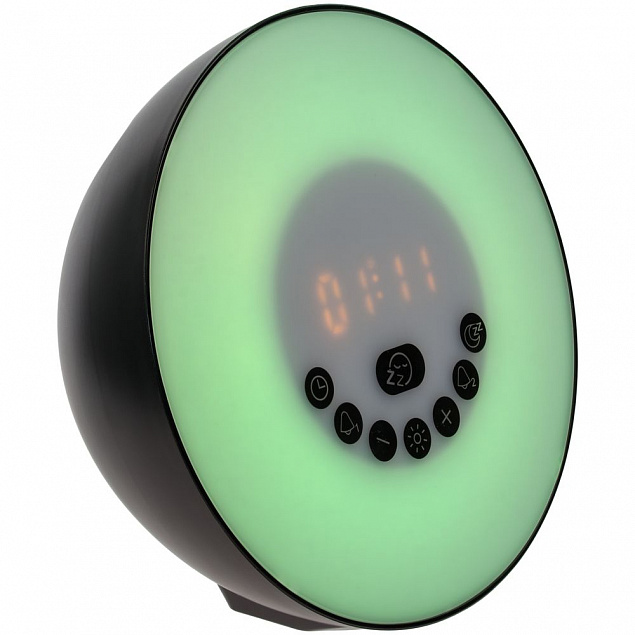 Лампа-колонка dreamTime для пробуждения светом и музыкой, черная с логотипом в Самаре заказать по выгодной цене в кибермаркете AvroraStore
