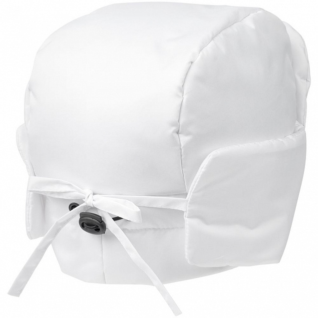 Шапка-ушанка Shelter, белая с логотипом в Самаре заказать по выгодной цене в кибермаркете AvroraStore