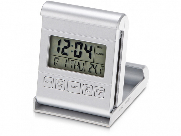 Часы складные с датой и термометром с логотипом в Самаре заказать по выгодной цене в кибермаркете AvroraStore