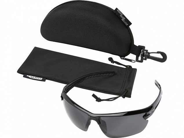 Поляризованные спортивные солнцезащитные очки Mönch в оправе из переработанного PET-пластика, черный с логотипом в Самаре заказать по выгодной цене в кибермаркете AvroraStore