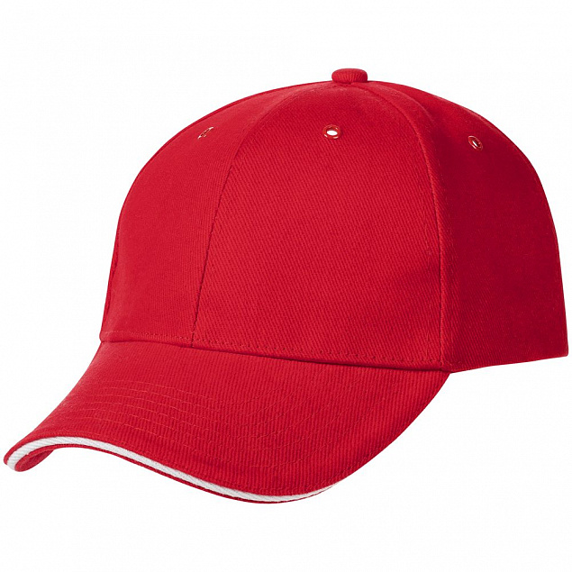 Бейсболка Generic, красная с белым кантом с логотипом в Самаре заказать по выгодной цене в кибермаркете AvroraStore