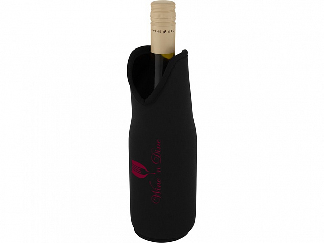 Noun Держатель-руква для бутылки с вином из переработанного неопрена, черный с логотипом в Самаре заказать по выгодной цене в кибермаркете AvroraStore