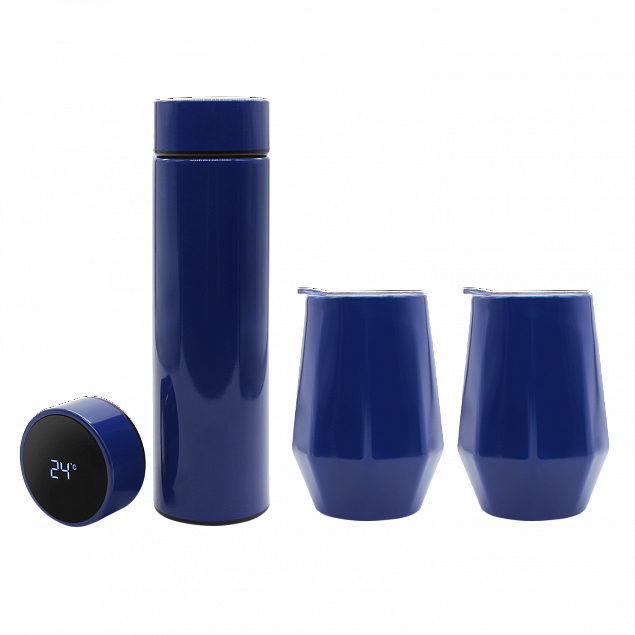 Набор Hot Box E2 grey (синий) с логотипом в Самаре заказать по выгодной цене в кибермаркете AvroraStore