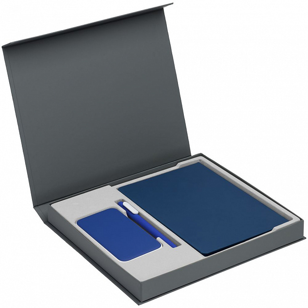 Коробка Daily Touch под ежедневник, аккумулятор и ручку, серая с логотипом в Самаре заказать по выгодной цене в кибермаркете AvroraStore