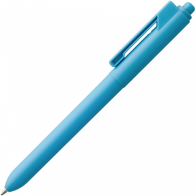 Ручка шариковая Hint, голубая с логотипом в Самаре заказать по выгодной цене в кибермаркете AvroraStore