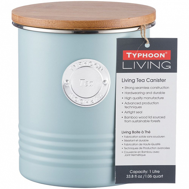 Емкость для хранения чая Living, голубая с логотипом в Самаре заказать по выгодной цене в кибермаркете AvroraStore