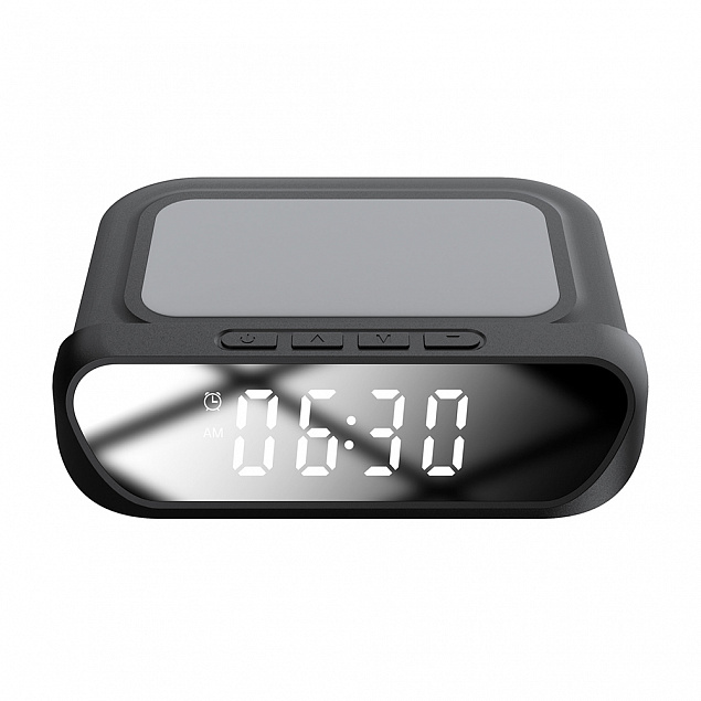 Часы с беспроводной зарядкой Drake, черный с логотипом в Самаре заказать по выгодной цене в кибермаркете AvroraStore