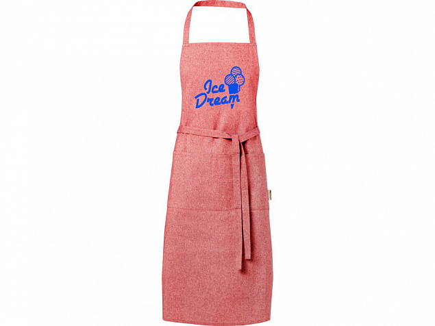 Pheebs 200 g/m² recycled cotton apron, красный яркий с логотипом в Самаре заказать по выгодной цене в кибермаркете AvroraStore