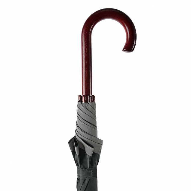 Зонт-трость светоотражающий Reflect, черный с логотипом в Самаре заказать по выгодной цене в кибермаркете AvroraStore