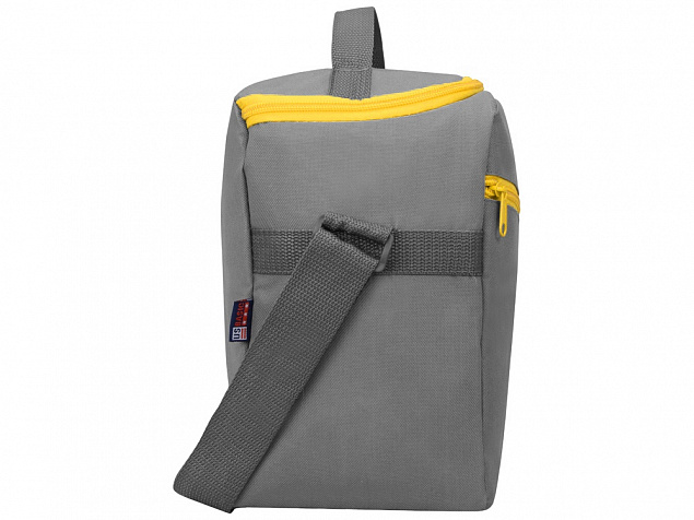 Изотермическая сумка-холодильник Classic c контрастной молнией, серый/желтый с логотипом в Самаре заказать по выгодной цене в кибермаркете AvroraStore