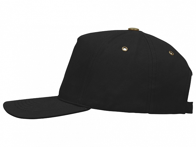 Бейсболка New York  5-ти панельная  с металлической застежкой и фурнитурой, черный с логотипом в Самаре заказать по выгодной цене в кибермаркете AvroraStore
