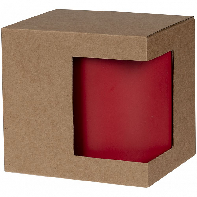 Коробка для кружки с окном Cupcase, крафт с логотипом в Самаре заказать по выгодной цене в кибермаркете AvroraStore