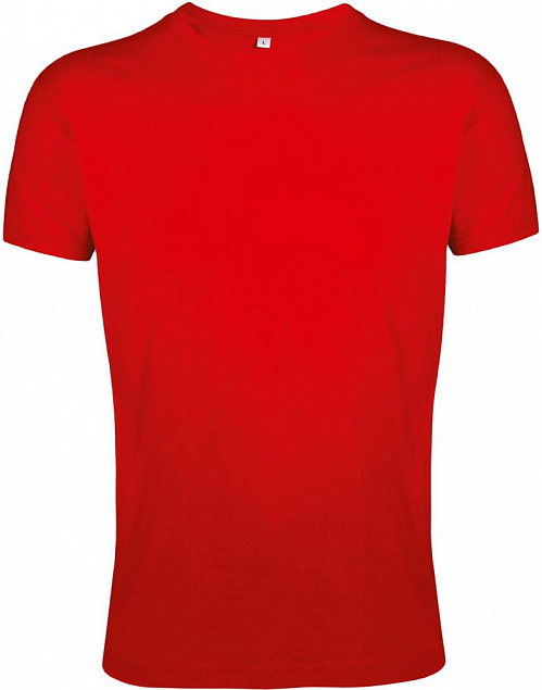 Футболка мужская приталенная REGENT FIT 150, красная с логотипом в Самаре заказать по выгодной цене в кибермаркете AvroraStore
