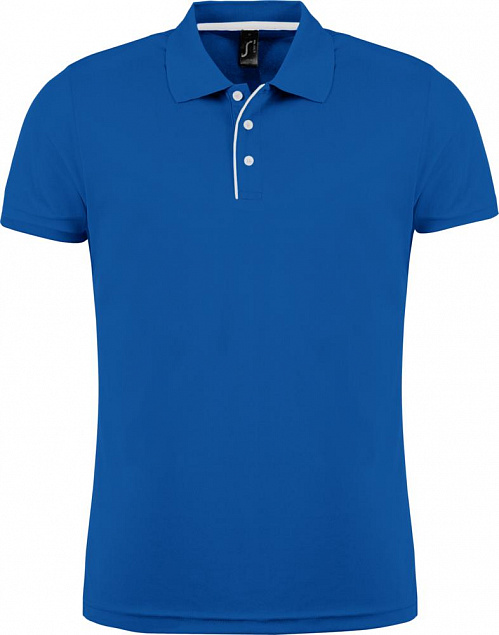 Рубашка поло мужская PERFORMER MEN 180 ярко-синяя с логотипом в Самаре заказать по выгодной цене в кибермаркете AvroraStore