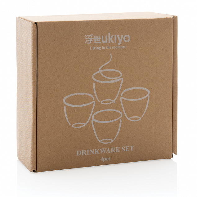 Набор керамических чашек Ukiyo, 4 шт. с логотипом в Самаре заказать по выгодной цене в кибермаркете AvroraStore