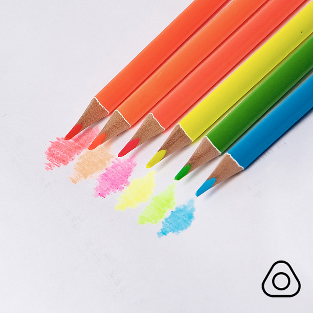 Набор цветных карандашей NEON, 6 цветов с логотипом в Самаре заказать по выгодной цене в кибермаркете AvroraStore