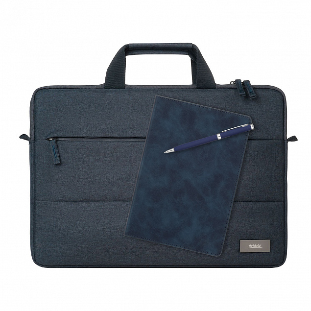 Подарочный набор Forum, синий (сумка, ежедневник, ручка) с логотипом в Самаре заказать по выгодной цене в кибермаркете AvroraStore