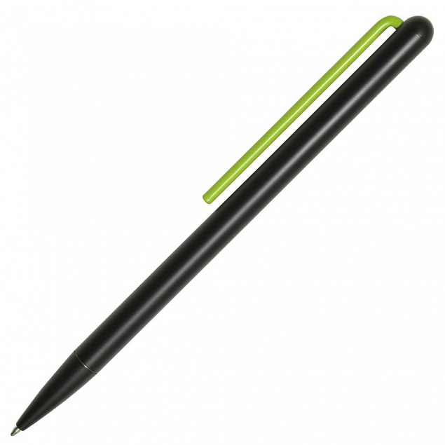 Шариковая ручка GrafeeX в чехле, черная с зеленым с логотипом в Самаре заказать по выгодной цене в кибермаркете AvroraStore