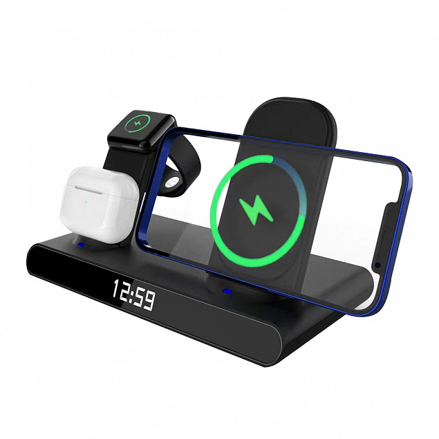Часы электронные Abbatt мультифункциональные с беспроводной зарядкой с логотипом в Самаре заказать по выгодной цене в кибермаркете AvroraStore