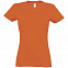 Футболка женская Imperial Women 190, оранжевая с логотипом в Самаре заказать по выгодной цене в кибермаркете AvroraStore