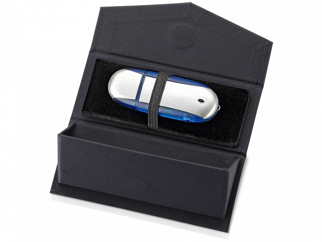 Подарочная коробка для флеш-карт треугольная, синий с логотипом в Самаре заказать по выгодной цене в кибермаркете AvroraStore