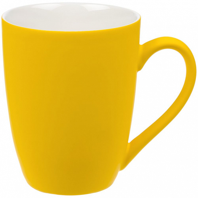 Кружка Good Morning с покрытием софт-тач, желтая с логотипом в Самаре заказать по выгодной цене в кибермаркете AvroraStore