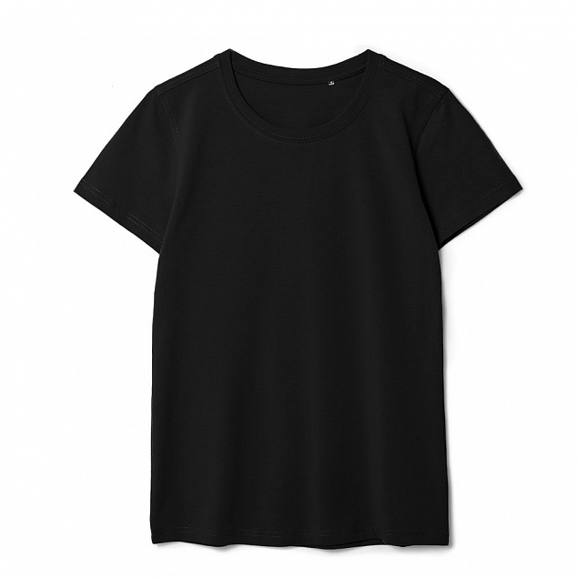 Футболка женская T-bolka Stretch Lady, черная с логотипом в Самаре заказать по выгодной цене в кибермаркете AvroraStore
