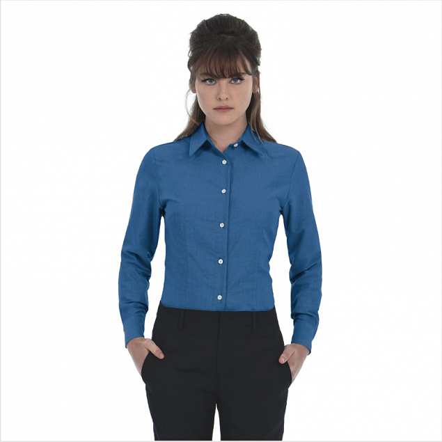 Рубашка женская с длинным рукавом Oxford LSL/women с логотипом в Самаре заказать по выгодной цене в кибермаркете AvroraStore