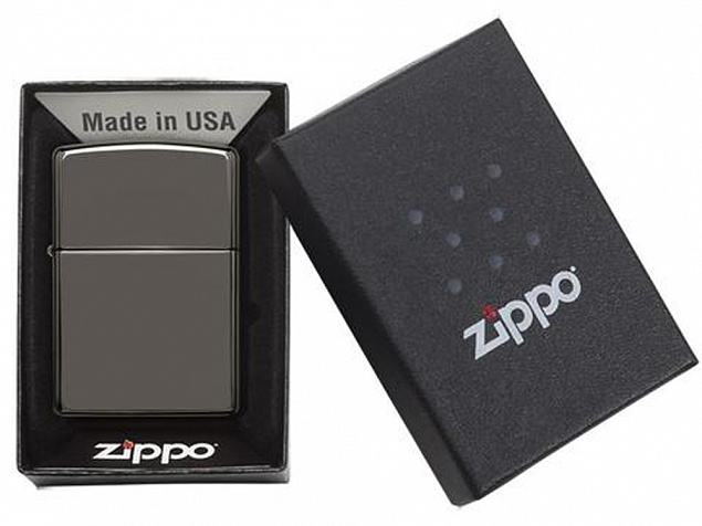 Зажигалка ZIPPO Classic с покрытием Black Ice® с логотипом в Самаре заказать по выгодной цене в кибермаркете AvroraStore